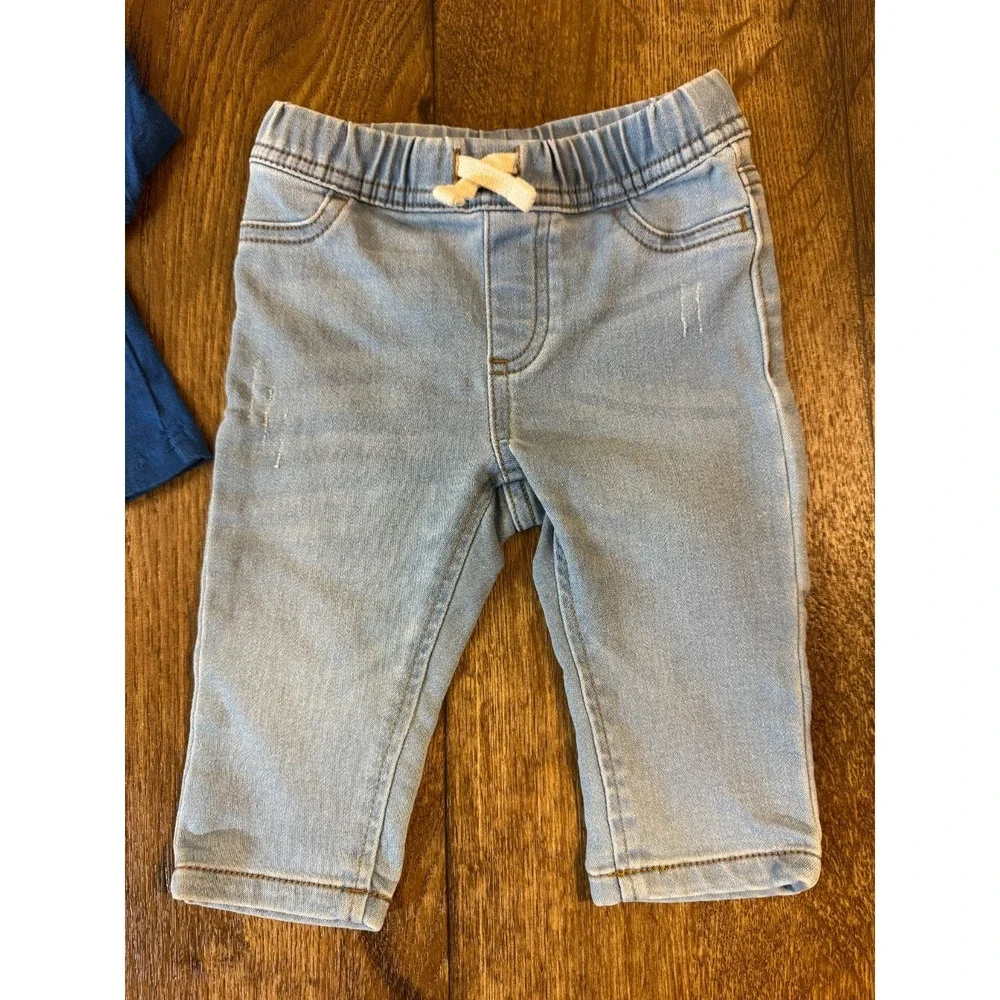 Carters‎ Baby Super Little Brother Bro Shirt Boy 6 Months Clothes Outfit Jeans